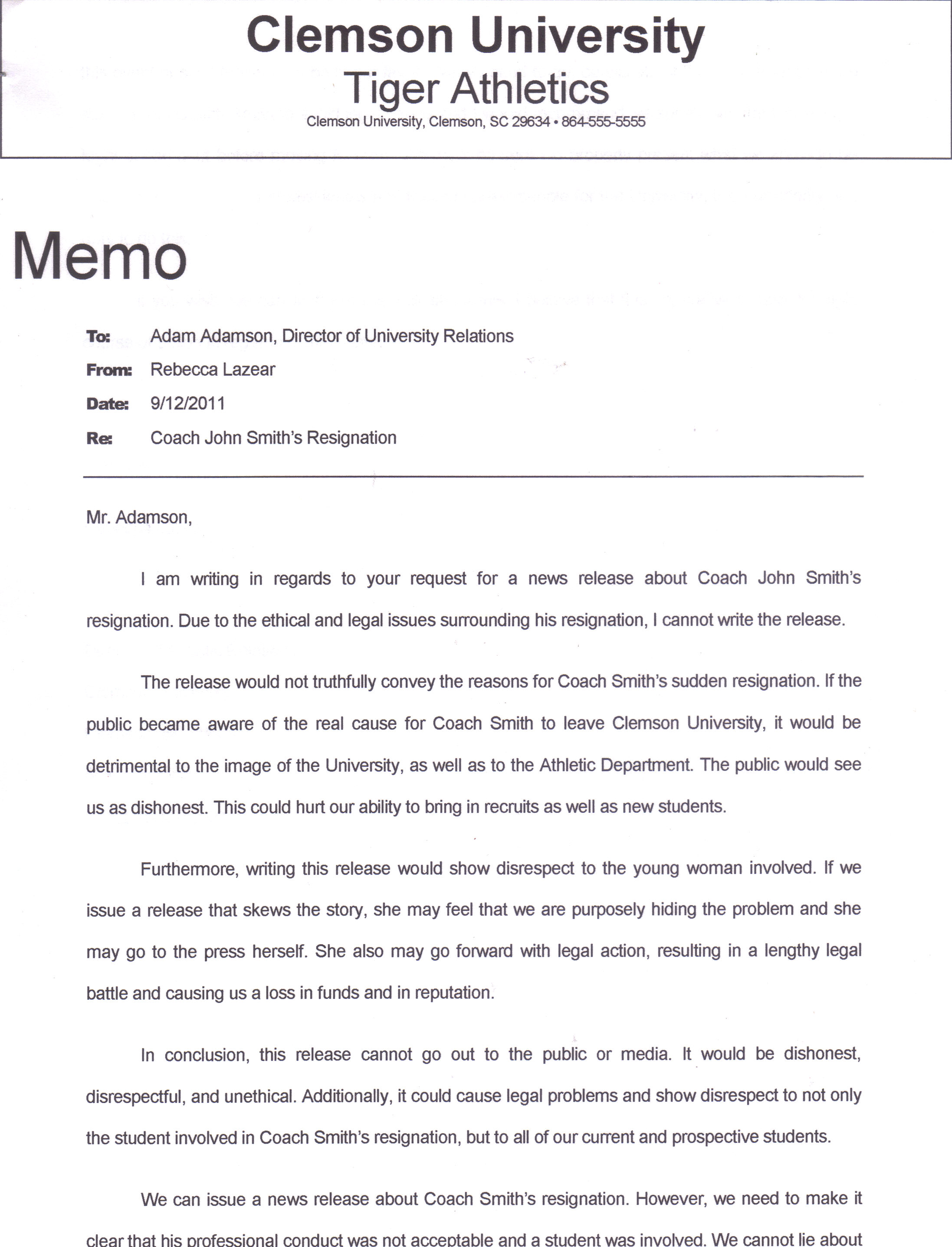 sample persuasive memo Sample Format for a Memo of Request Contributed ...